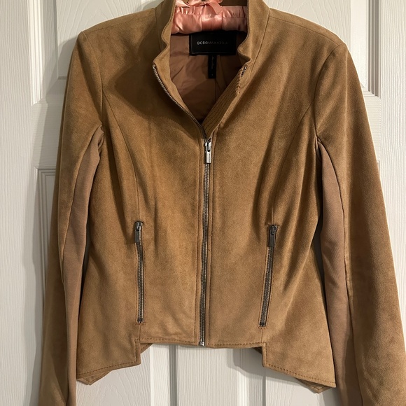 BCBG Max Azria Camel Faux Suede Jacket (S) - Picture 3 of 6